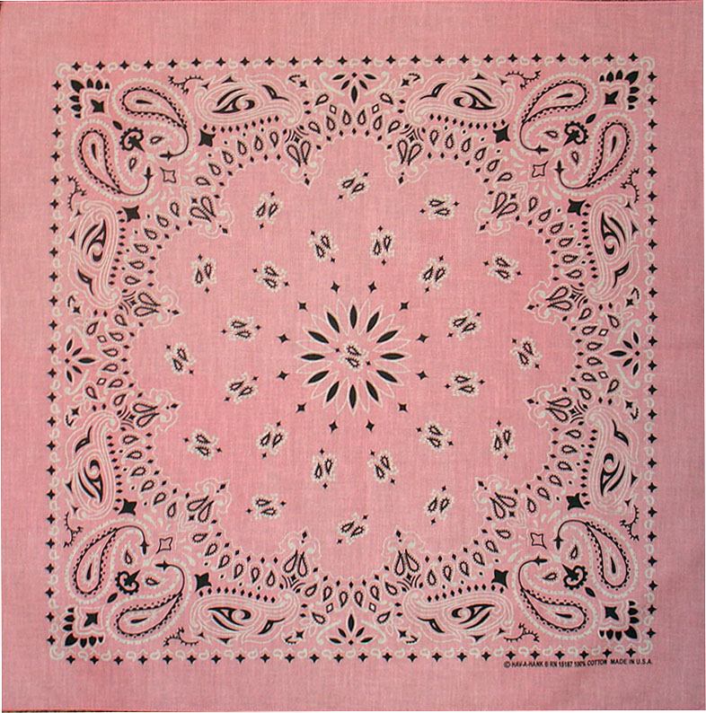 Bandanna Light Pink Paisley 22" x 22"